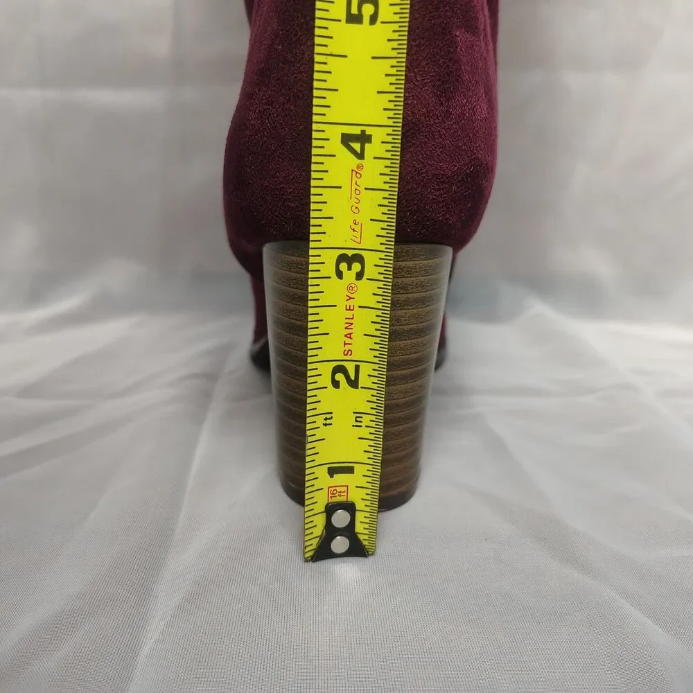 Journee Collection Kaison Wine Faux Suede Over The Knee Slouchy Boot Size WC 10